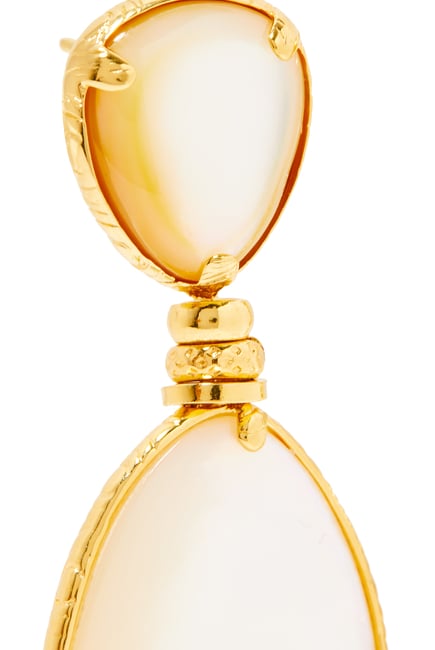 Silia Drop Earrings, 24K Gold-Plated & Pearl